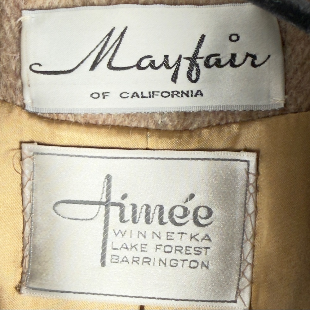 Vintage Mayfair of California Mohair Wool Tan Coat - Picture 8 of 13